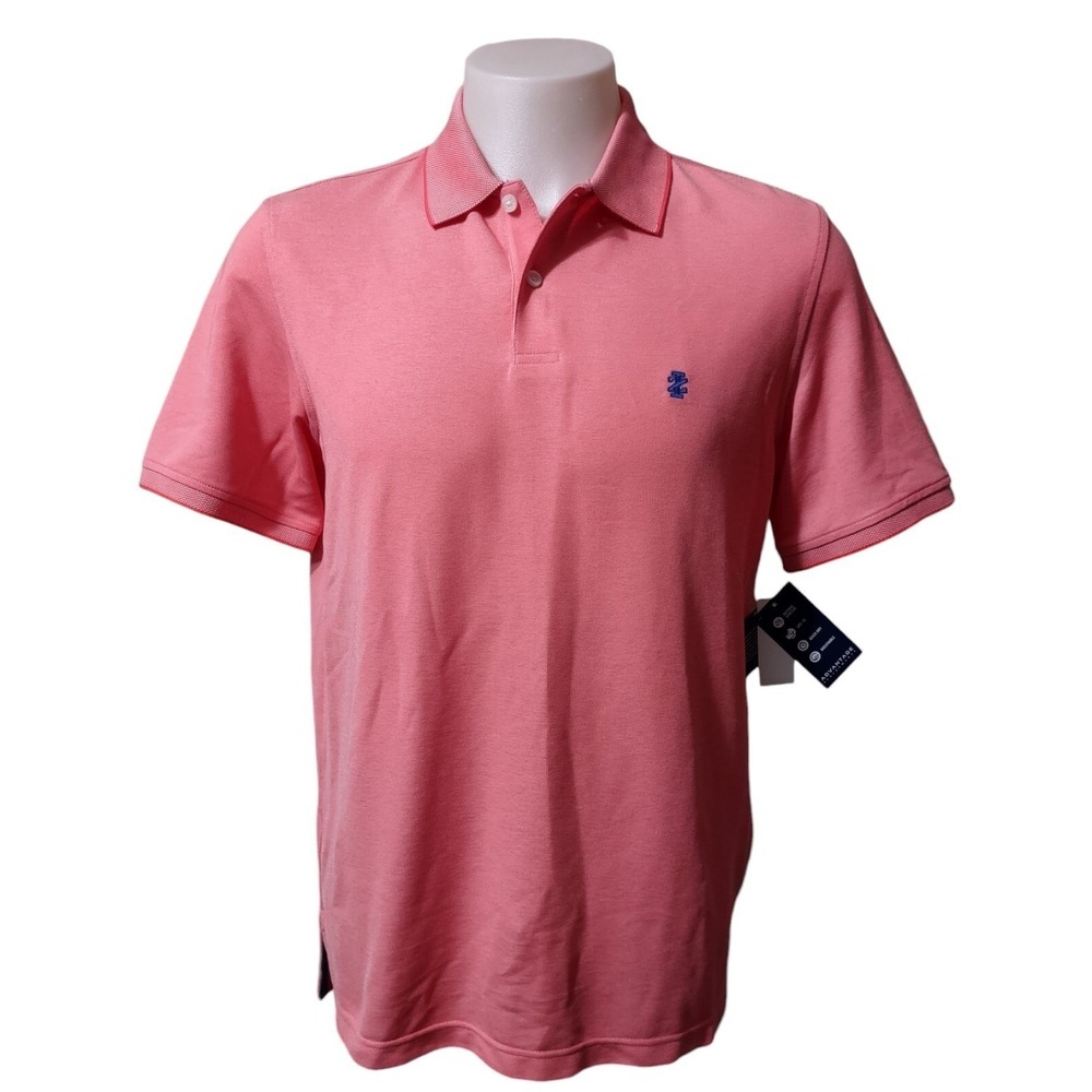 Izod Polo Shirt Men's Size M Golf Short Sleeve Collared 2 button Pullover‎ Logo